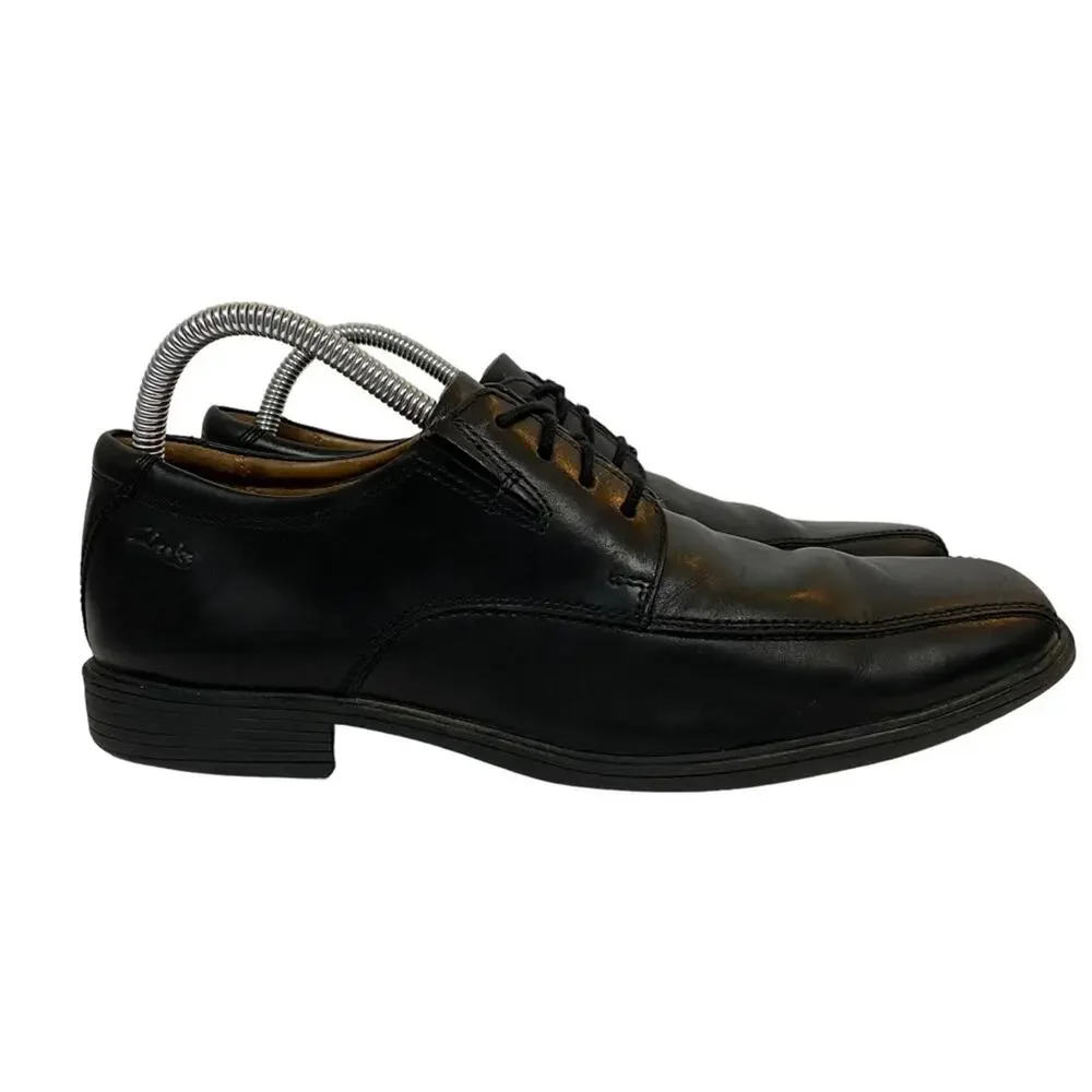Clarks Tilden Black Apron Toe Oxford Shoes Size 8